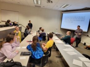 JETS members collaborating in lecture room